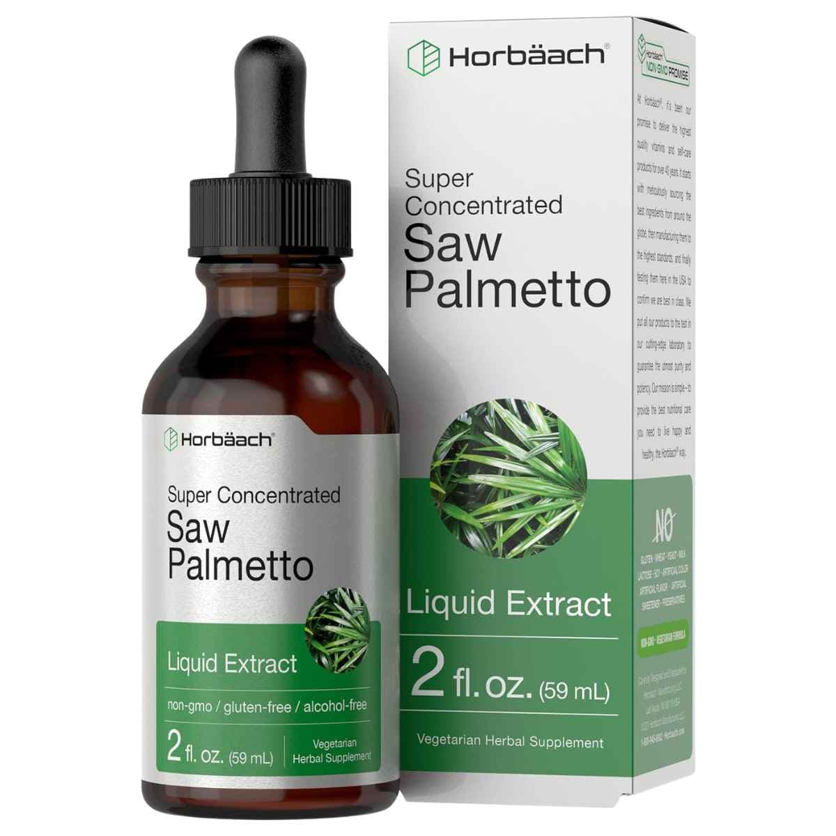 Frasco de suplemento Horbaach Extracto de Saw Palmetto 59 mL