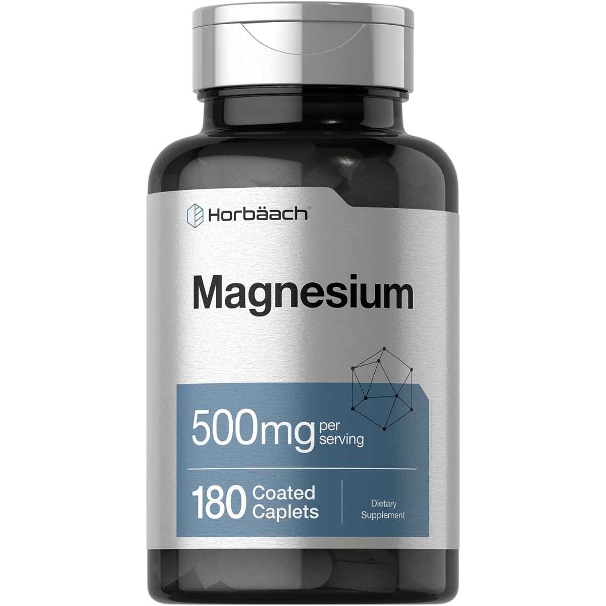 Frasco frontal de Horbäach óxido de magnesio 500 mg por porción, 180 tabletas recubiertas