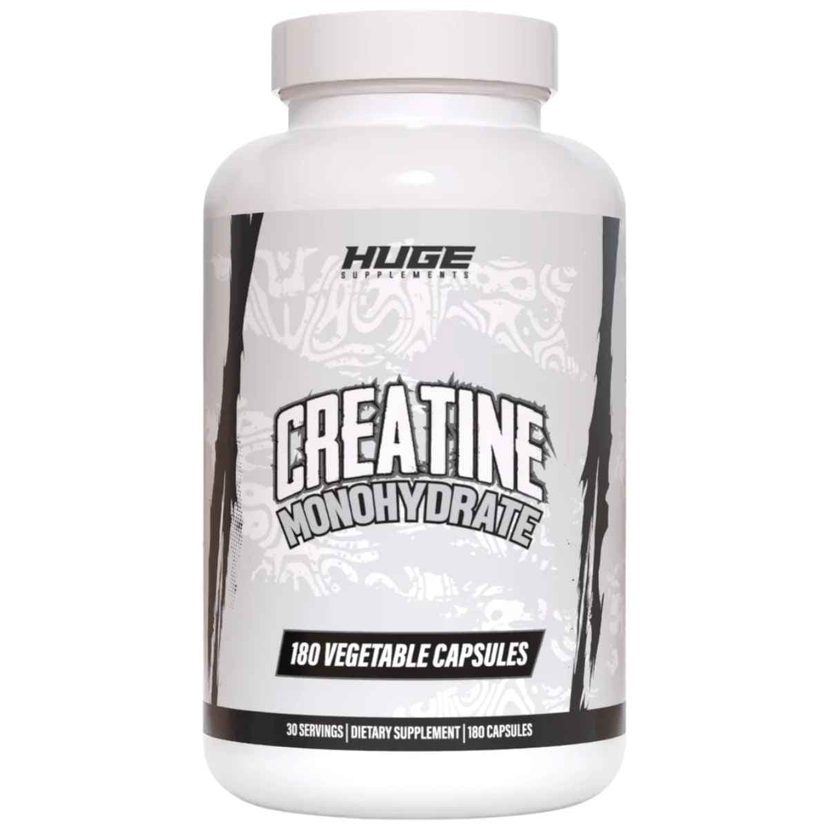 Frasco de suplemento Huge Supplements Creatina Monohidrato 150 cápsulas