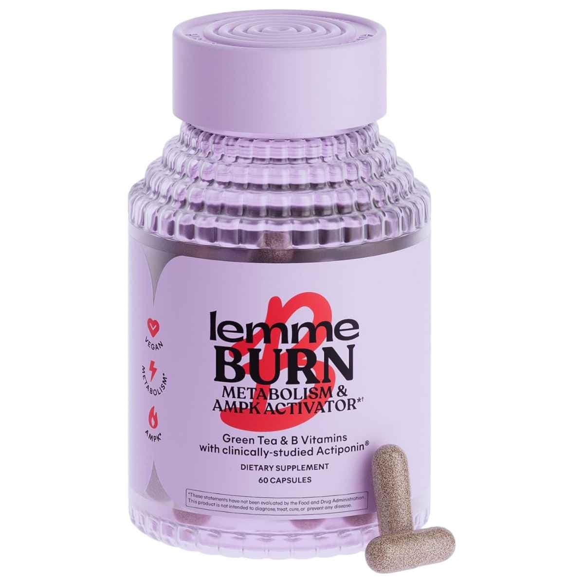 Frasco de suplemento Lemme BURN Metabolismo & Activador AMPK 60 cápsulas