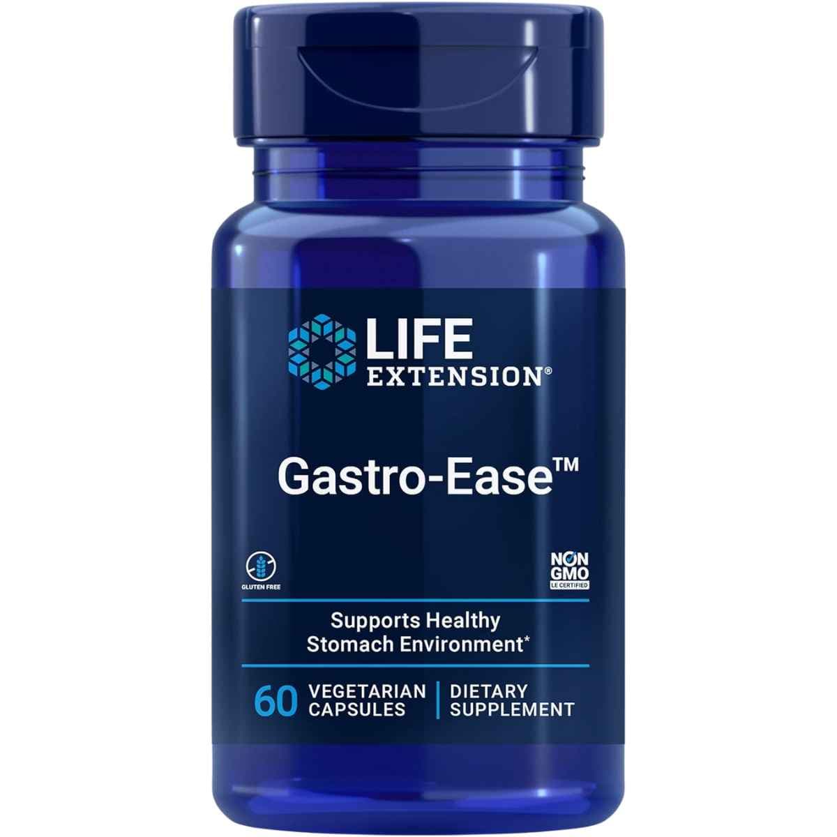 Frasco de suplemento Life Extension Zinc L-Carnosina 60 cápsulas vegetarianas