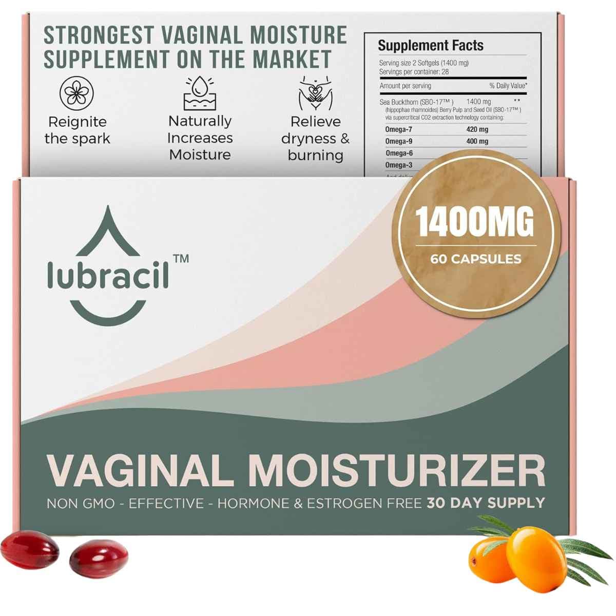 Caja del suplemento Lubracil Espino Amarillo SBO17 60 Cápsulas Blandas