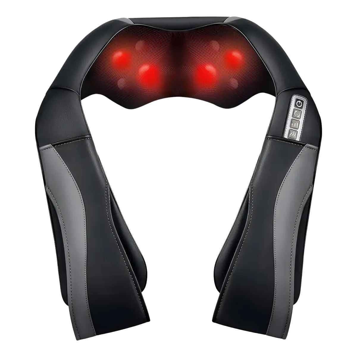 Masajeador MaxKare negro para espalda y hombros con función de calor.