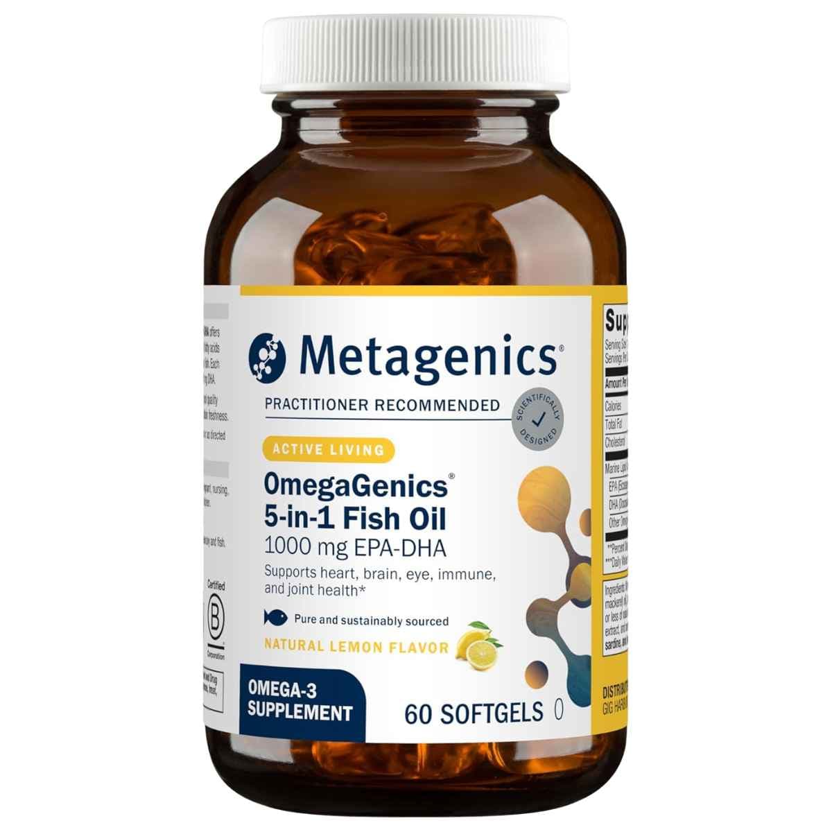 Metagenics OmegaGenics 5 en 1 aceite de pescado 1000 mg EPA-DHA 60 cápsulas blandas
