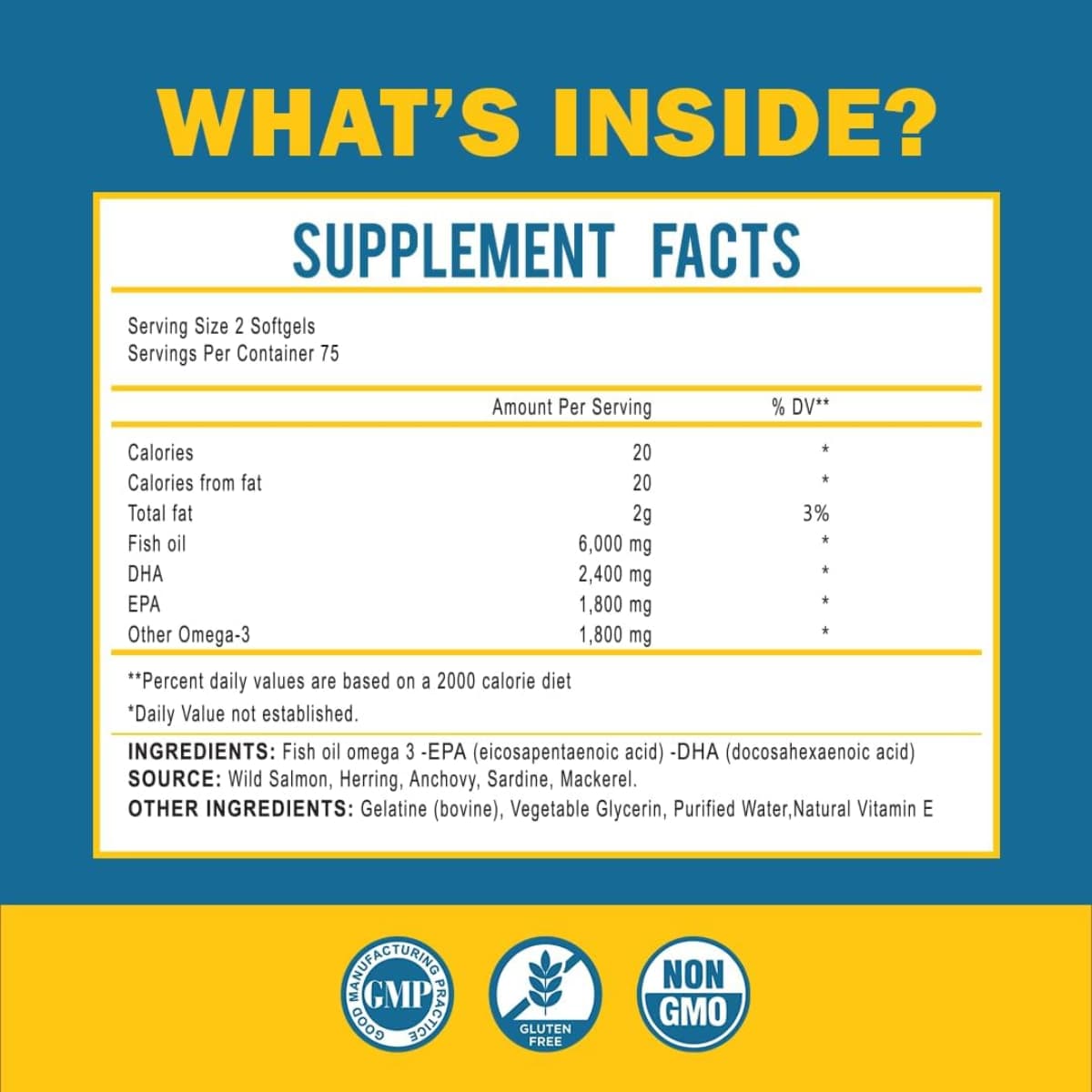Imagen de la etiqueta de suplemento de Mom Nutrix aceite de pescado Omega 3 con información de DHA, EPA y porciones