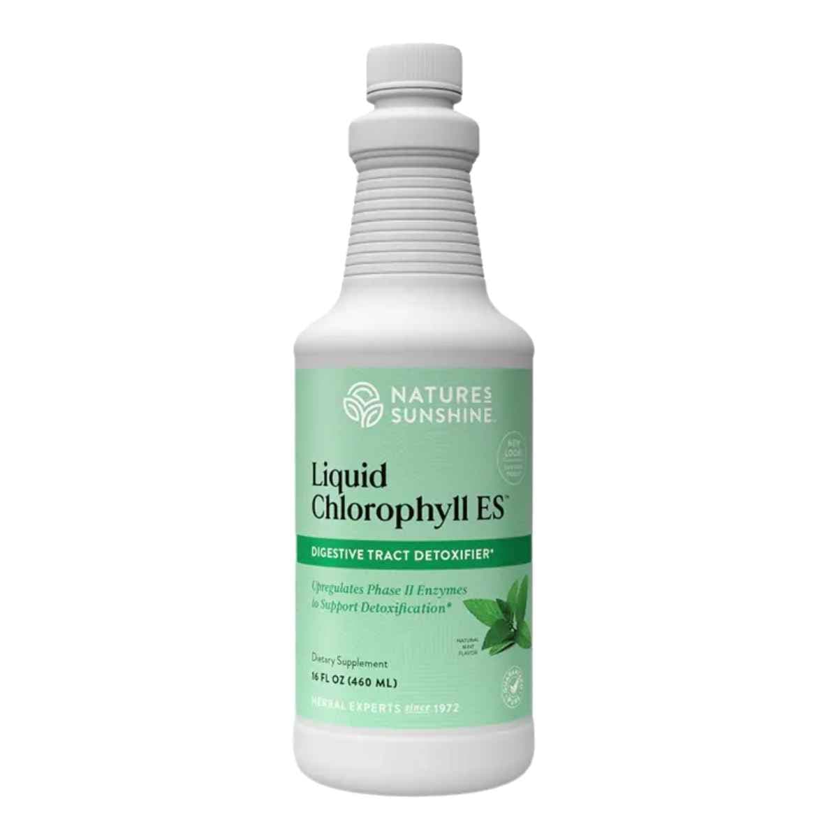 Frasco de suplemento Nature's Sunshine Clorofila Líquida 120 mg 460 ml