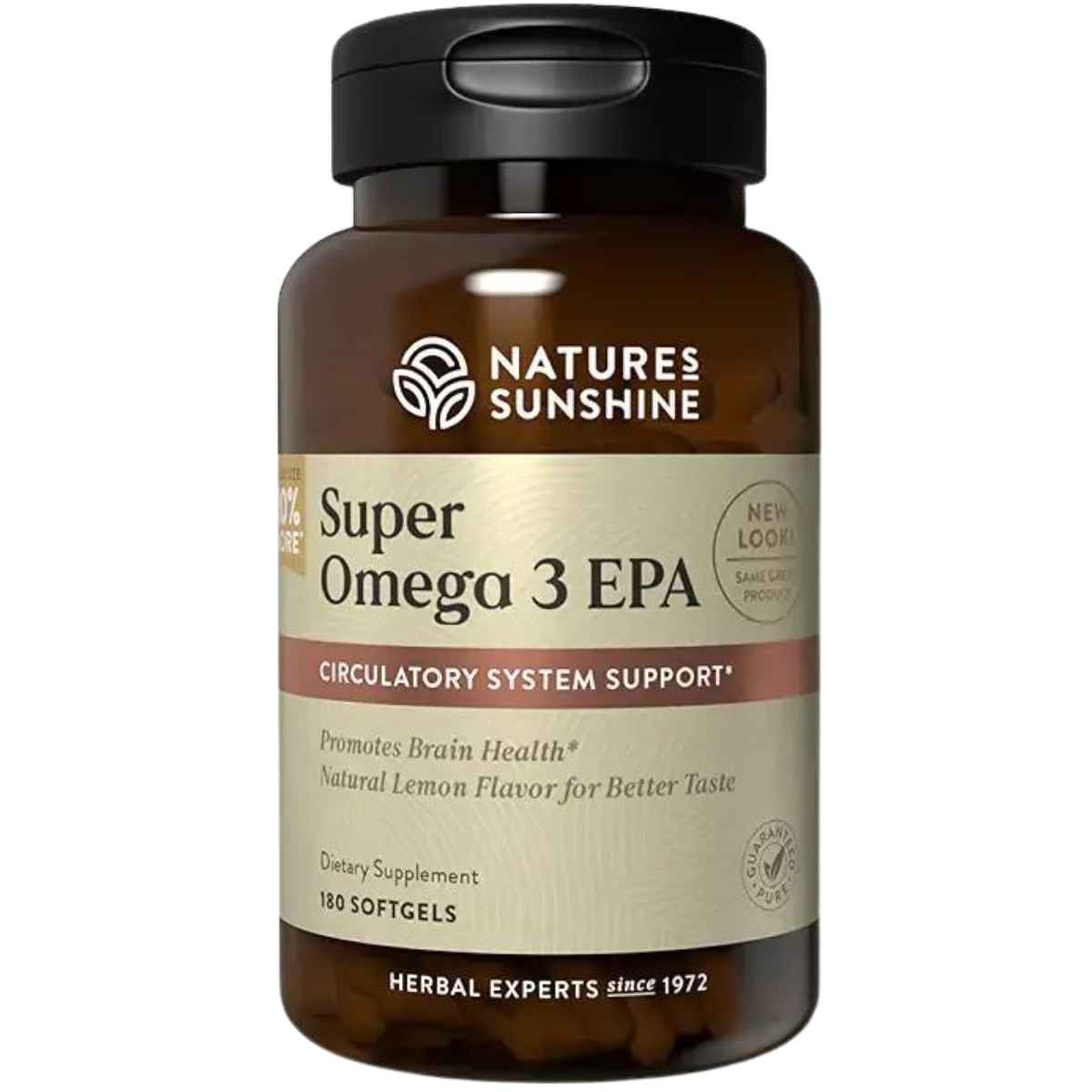Frasco de Nature’s Sunshine Super Omega 3 EPA de 180 cápsulas blandas