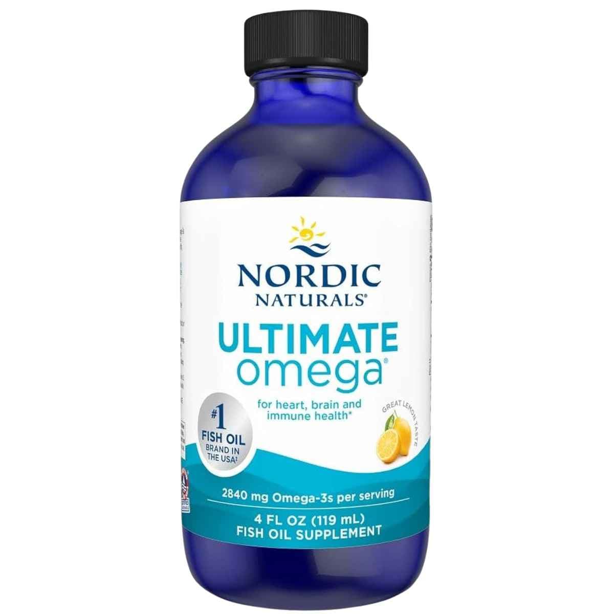 Nordic Naturals Ultimate Omega sabor limón 119 ml vista frontal