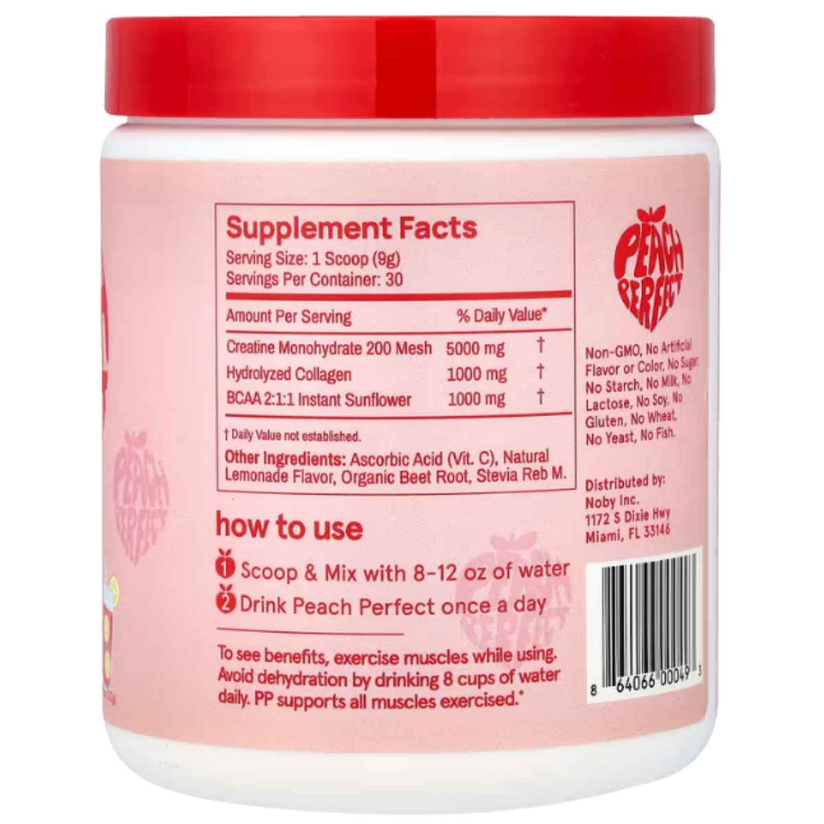 Tabla nutricional Peach Perfect Creatine Pink Lemonade