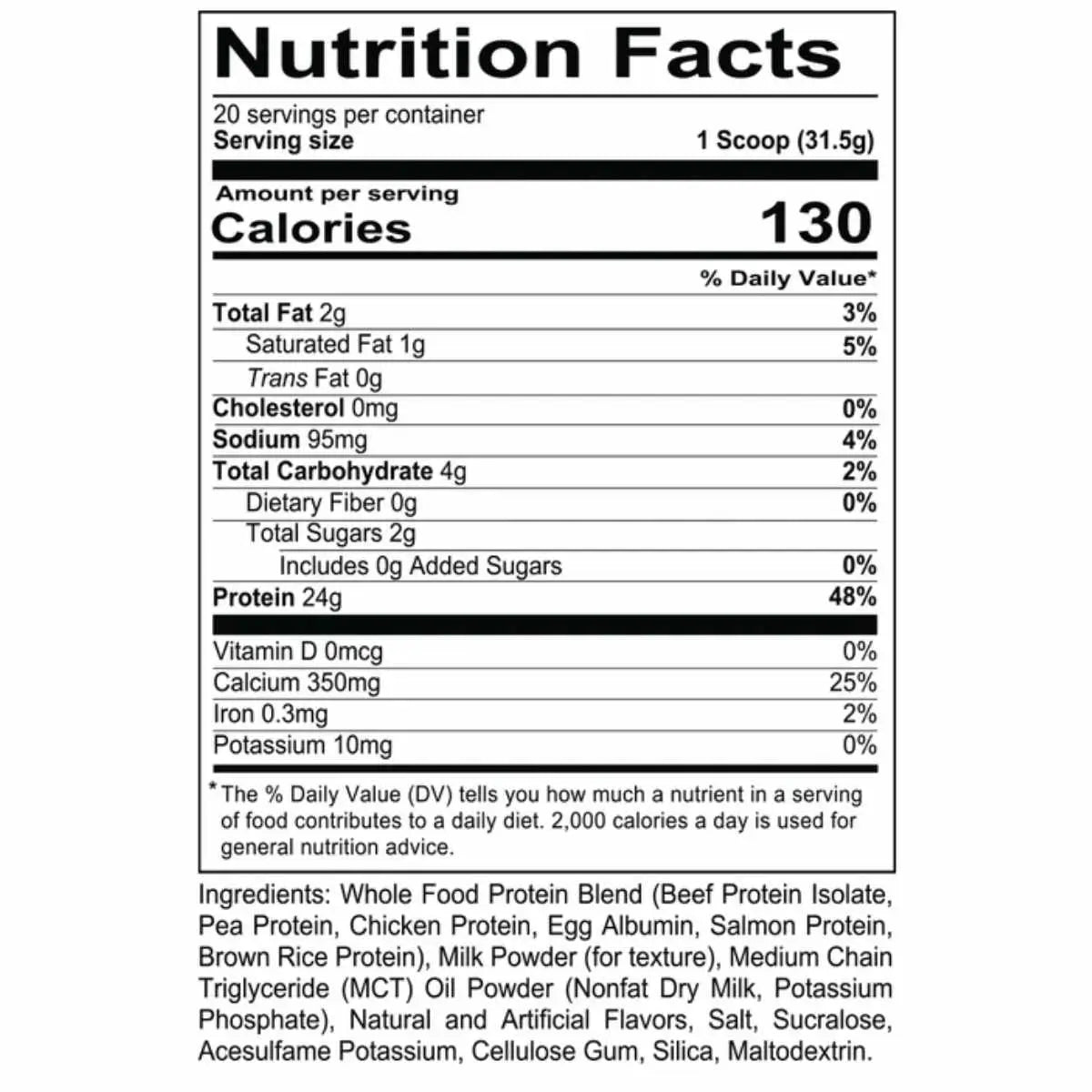 Redcon1 MRE LITE Proteina de alimentos enteros - Sabor Vainilla - 630 g - 20 Servicios - Tabla Nutricional - Haz Tu Pedido