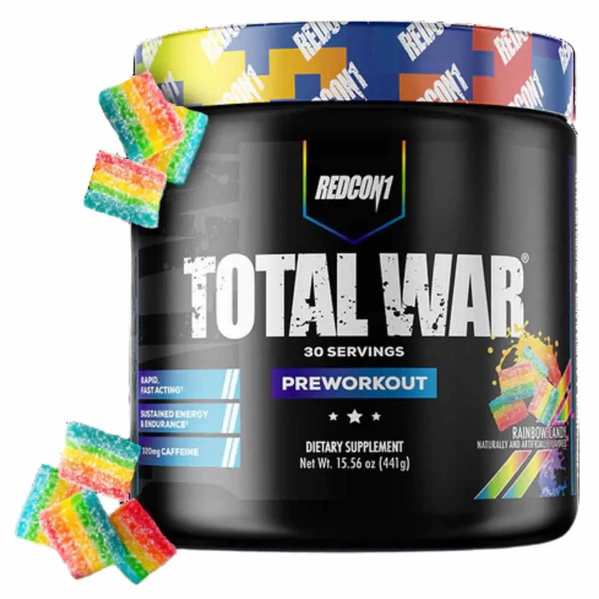 Redcon1 pre entrenamiento - Sabor Caramelo arcoíris - 441 g - 30 Servicios - Haz Tu Pedido