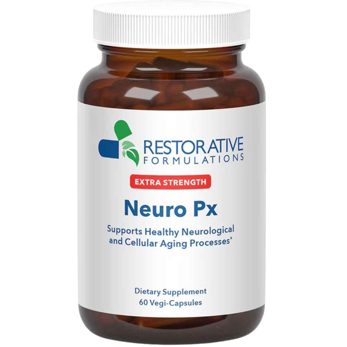 Frasco de suplemento Restorative Formulations Neuro Px Fuerza Extra 60 Cápsulas Vegetales