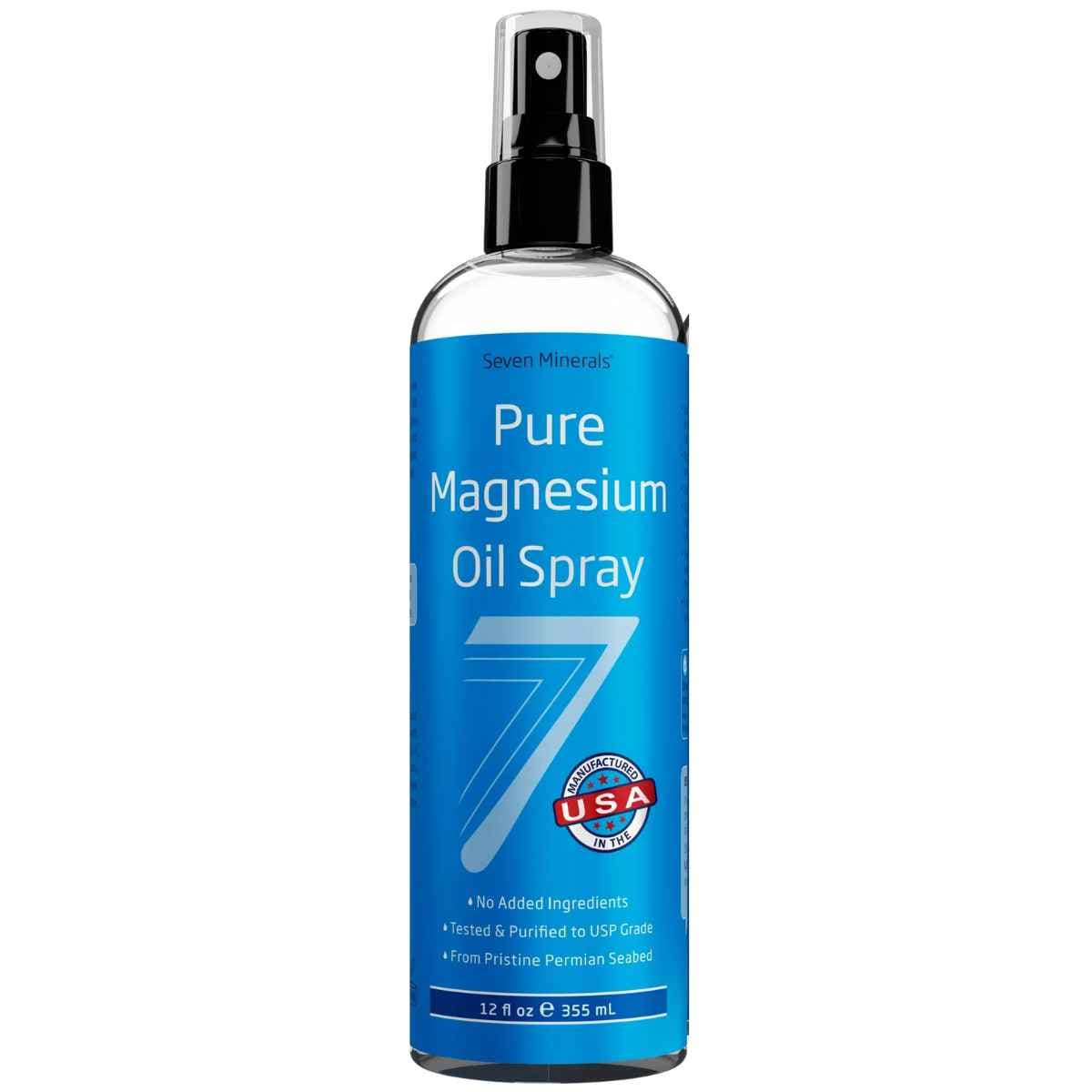 Frasco de suplemento Seven Minerals Aceite de Magnesio Puro 355 ml