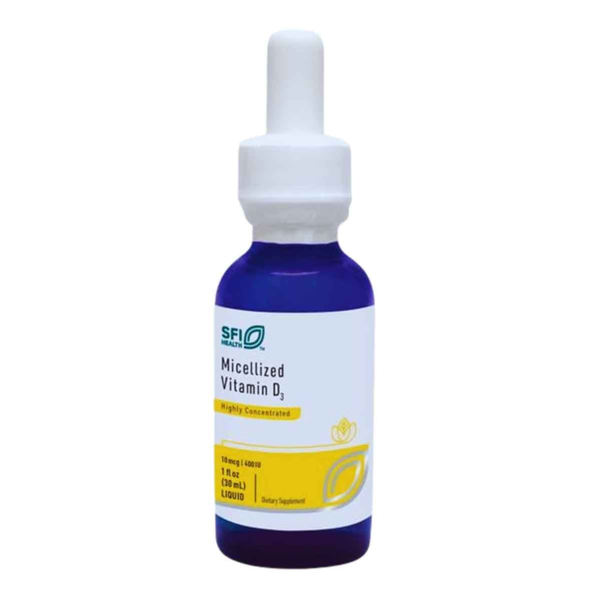 Frasco de suplemento SFI Health Vitamina D3 Micelizada gotas 30 mL