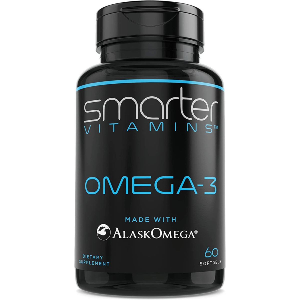 SmarterVitamins Omega-3 AlaskOmega de 1500 mg por porción en frasco de 60 cápsulas blandas.