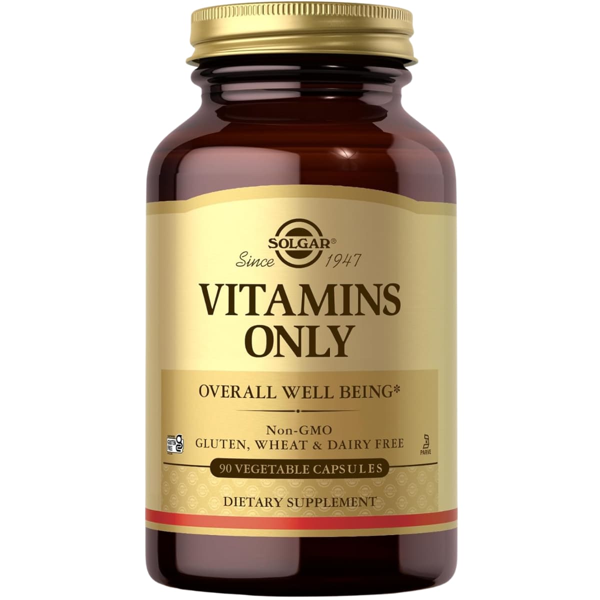 Frasco de suplemento Solgar Multivitamínico Diario 90 cápsulas vegetales