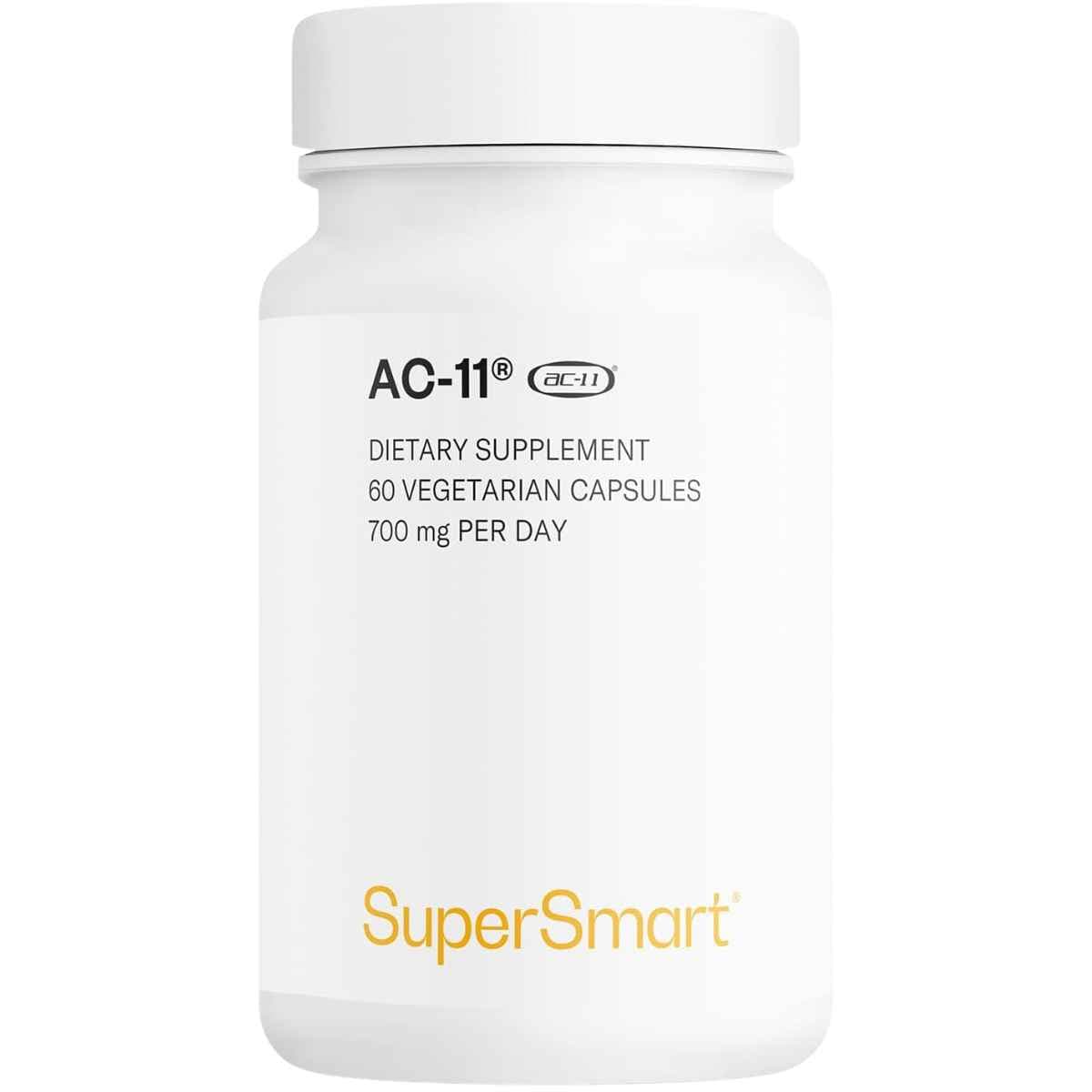 Frasco de suplemento SuperSmart AC-11 Uña de Gato 700 mg 60 cápsulas