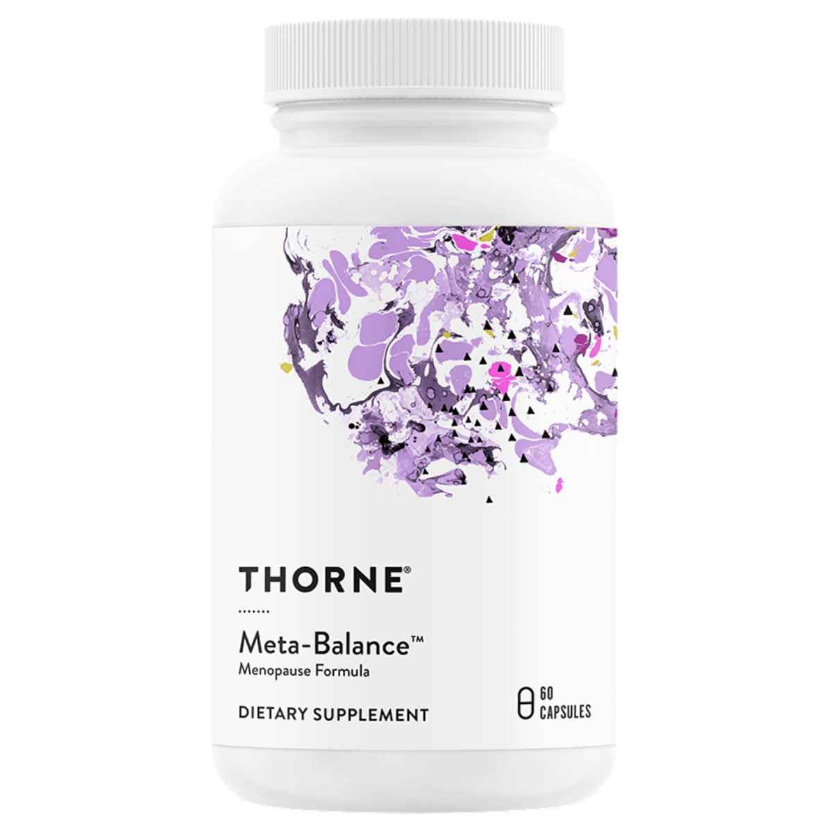Frasco de suplemento THORNE Meta-Balance 60 cápsulas