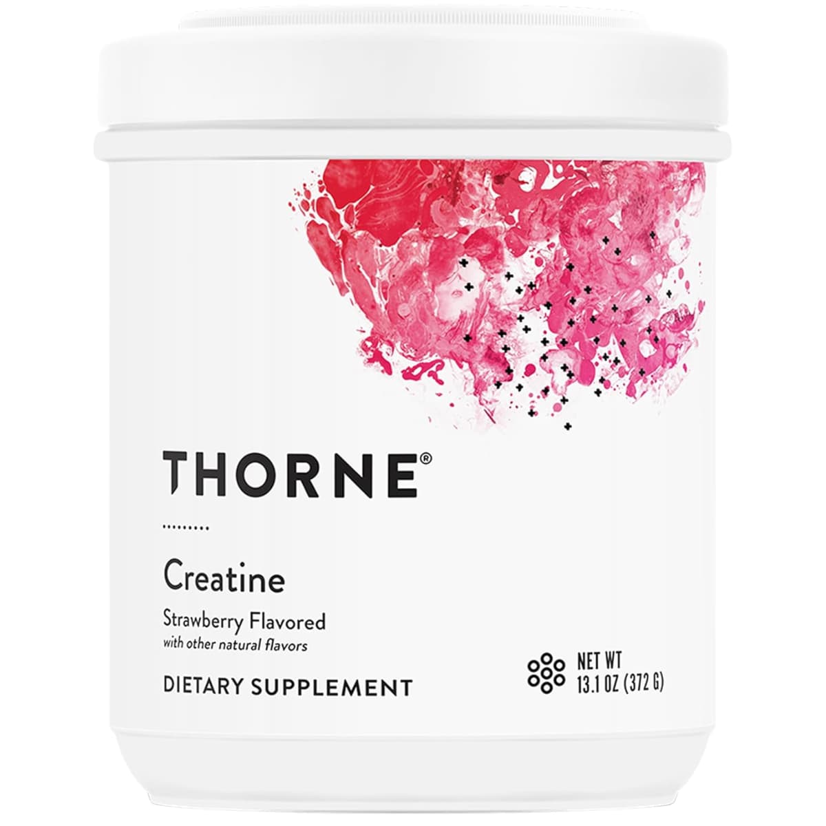 Frasco de suplemento Thorne Monohidrato de Creatina sabor Fresa 372 g