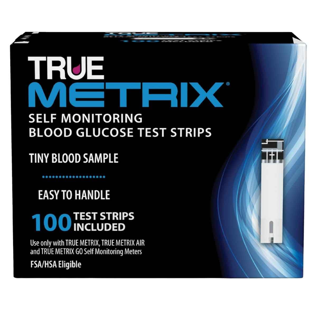 Caja de tiras reactivas TRUE METRIX para prueba de glucosa en sangre 100 tiras.