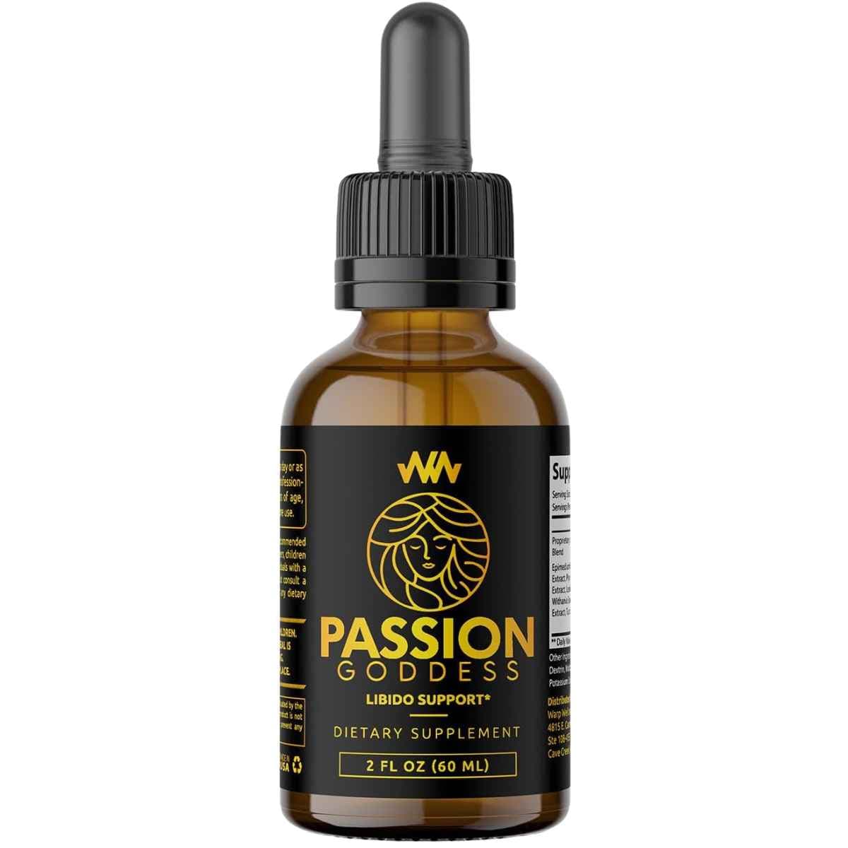 Frasco de suplemento Warped Wellness Mezcla Herbal Femenina 200 mg - 60 ml