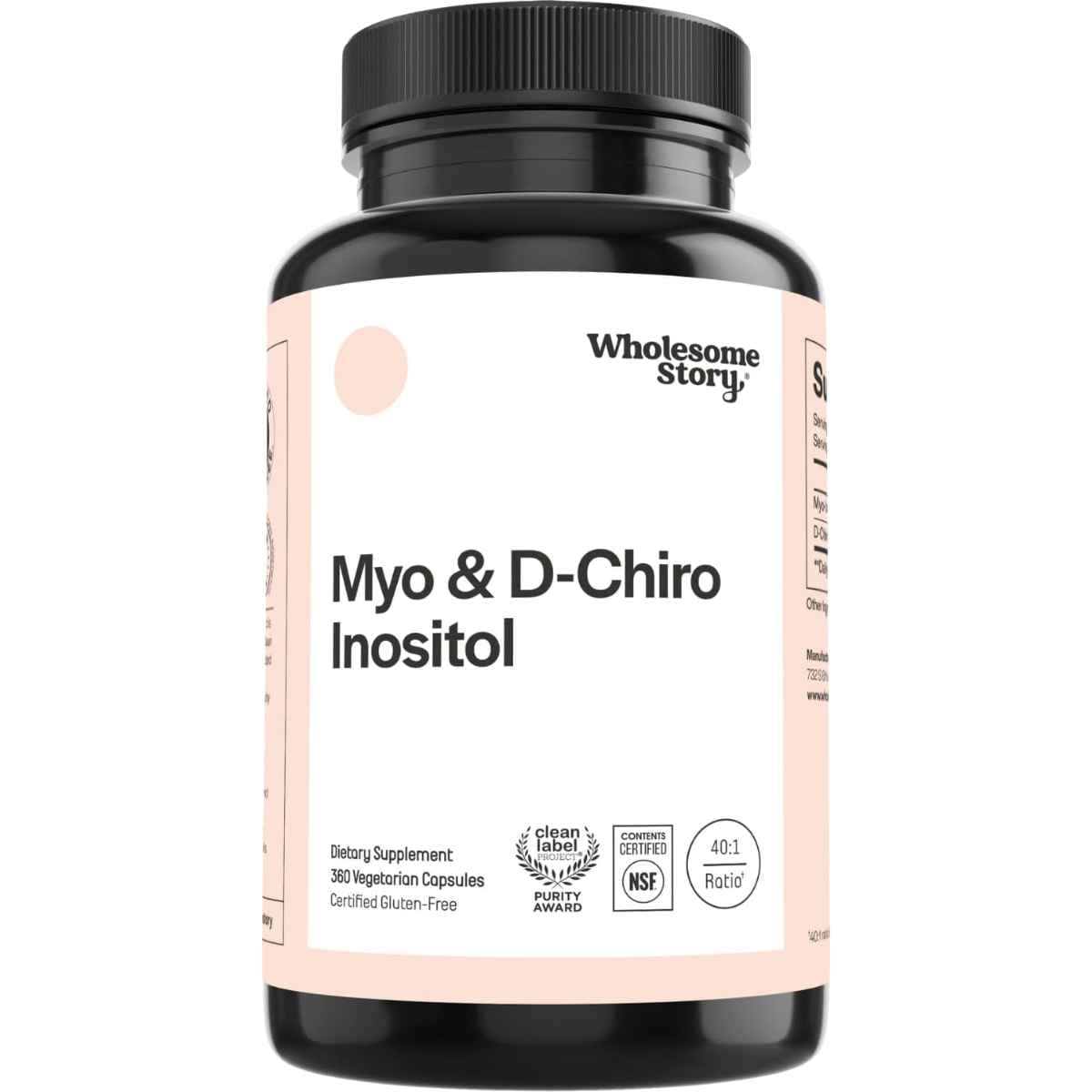 Frasco de Wholesome Story Myo & D-Chiro Inositol de 360 cápsulas