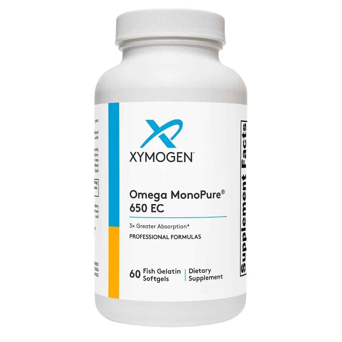 XYMOGEN Omega MonoPure 650 EC omega 3 60 cápsulas blandas frontal