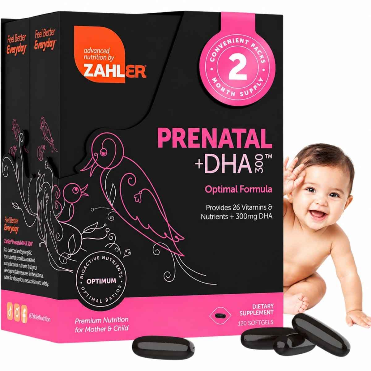 Zahler Prenatal + DHA 300 - 120 cápsulas blandas