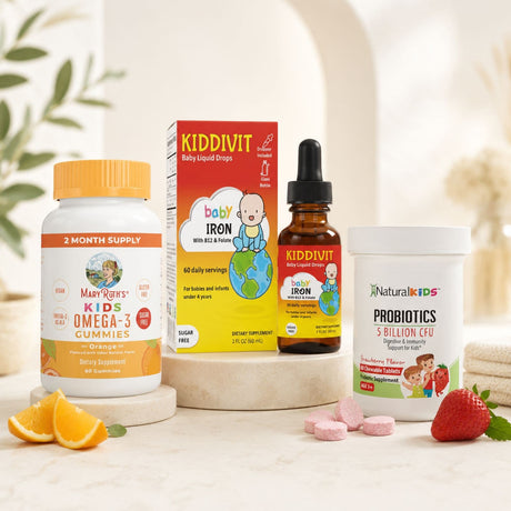 Suplementos importados para niños con gummies, omega 3, hierro y probióticos en HazTuPedido.com