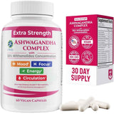 Frasco de suplemento 1 Body Complejo de Ashwagandha de Fuerza Extra con Withanólidos 60 cápsulas veganas