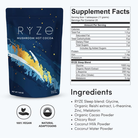 Ryze Cacao Caliente con Hongos - 80 g