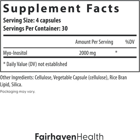 Fairhaven Health Myo-Inositol For Men And Womens - 120 Cápsulas