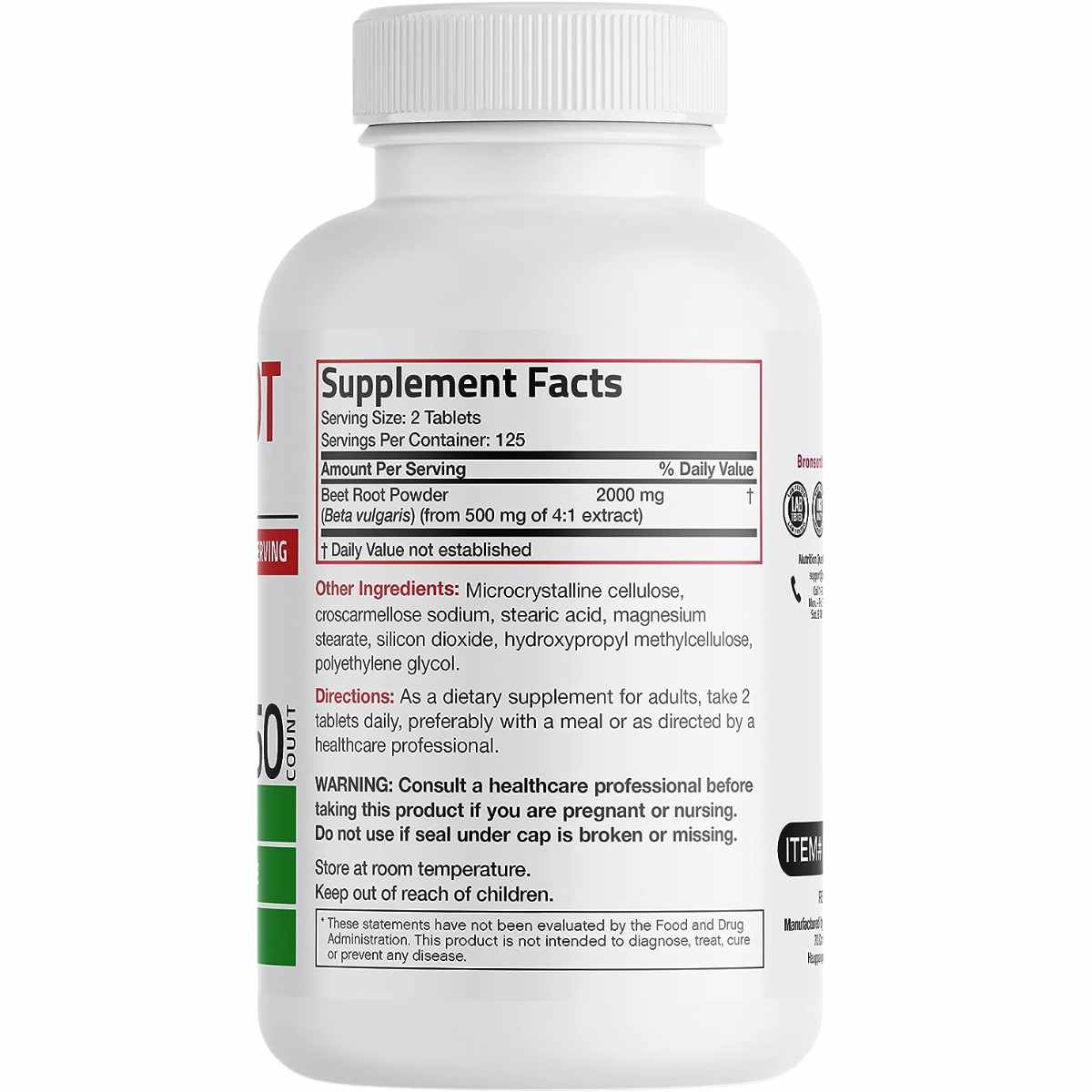 Raíz de Remolacha 2000 mg - 250 Tabletas Vegetarianas - Haz Tu Pedido