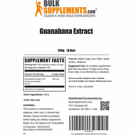 Extracto de Guanábana 500 mg - Haz Tu Pedido