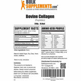BulkSupplements.com Colágeno Hidrolizado Puro en Polvo - 250 g - Tabla Nutricional - Haz Tu Pedido