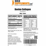 BulkSupplements.com Colágeno Hidrolizado Puro en Polvo - 500 g - Tabla Nutricional - Haz Tu Pedido