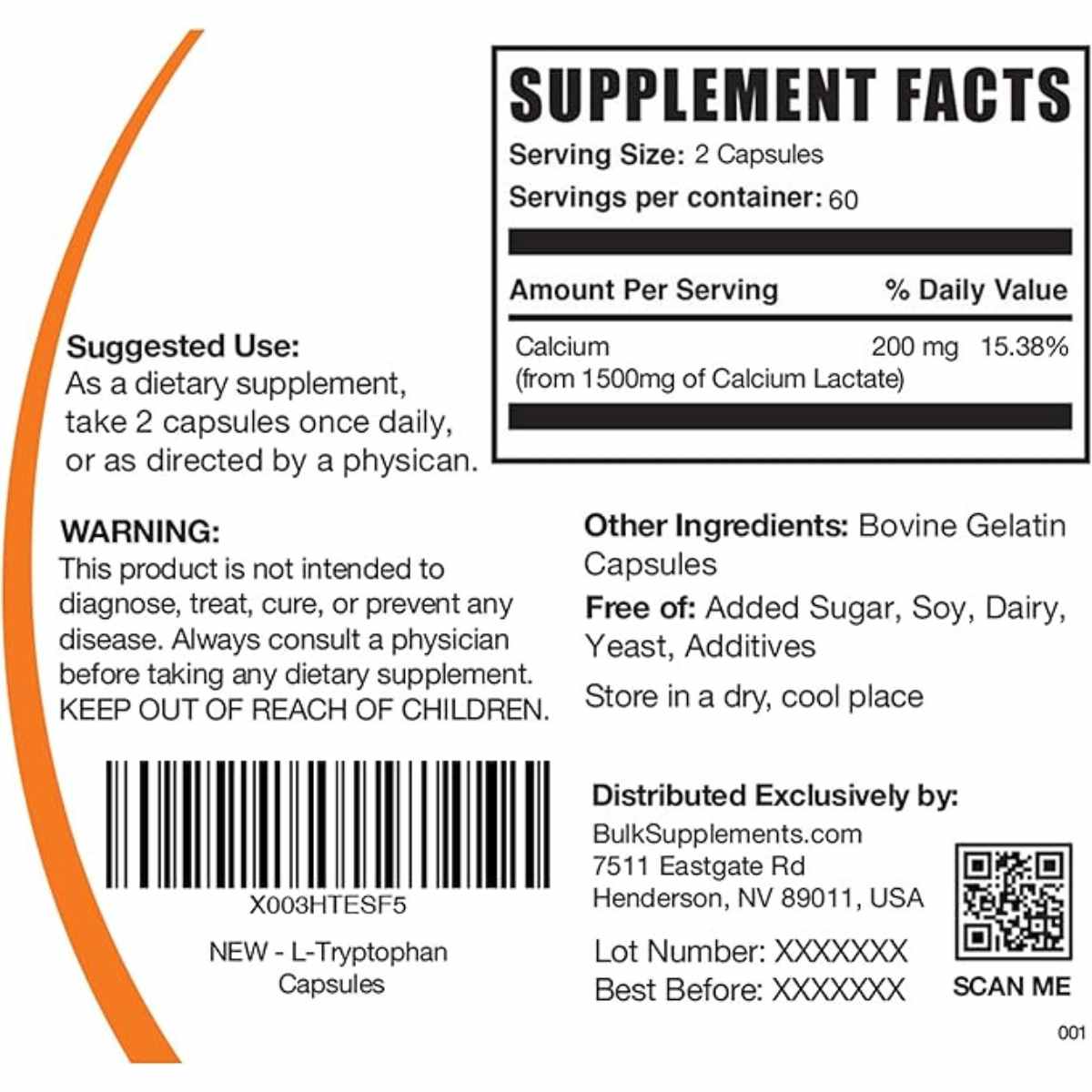 Lactato de calcio - 200mg - Haz Tu Pedido