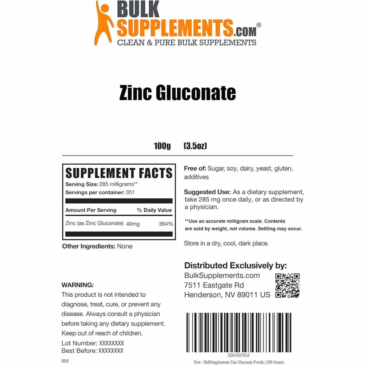 Gluconato de zinc - 285 mg - Haz Tu Pedido