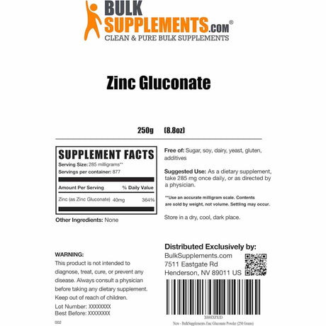 Gluconato de zinc - 285 mg - Haz Tu Pedido