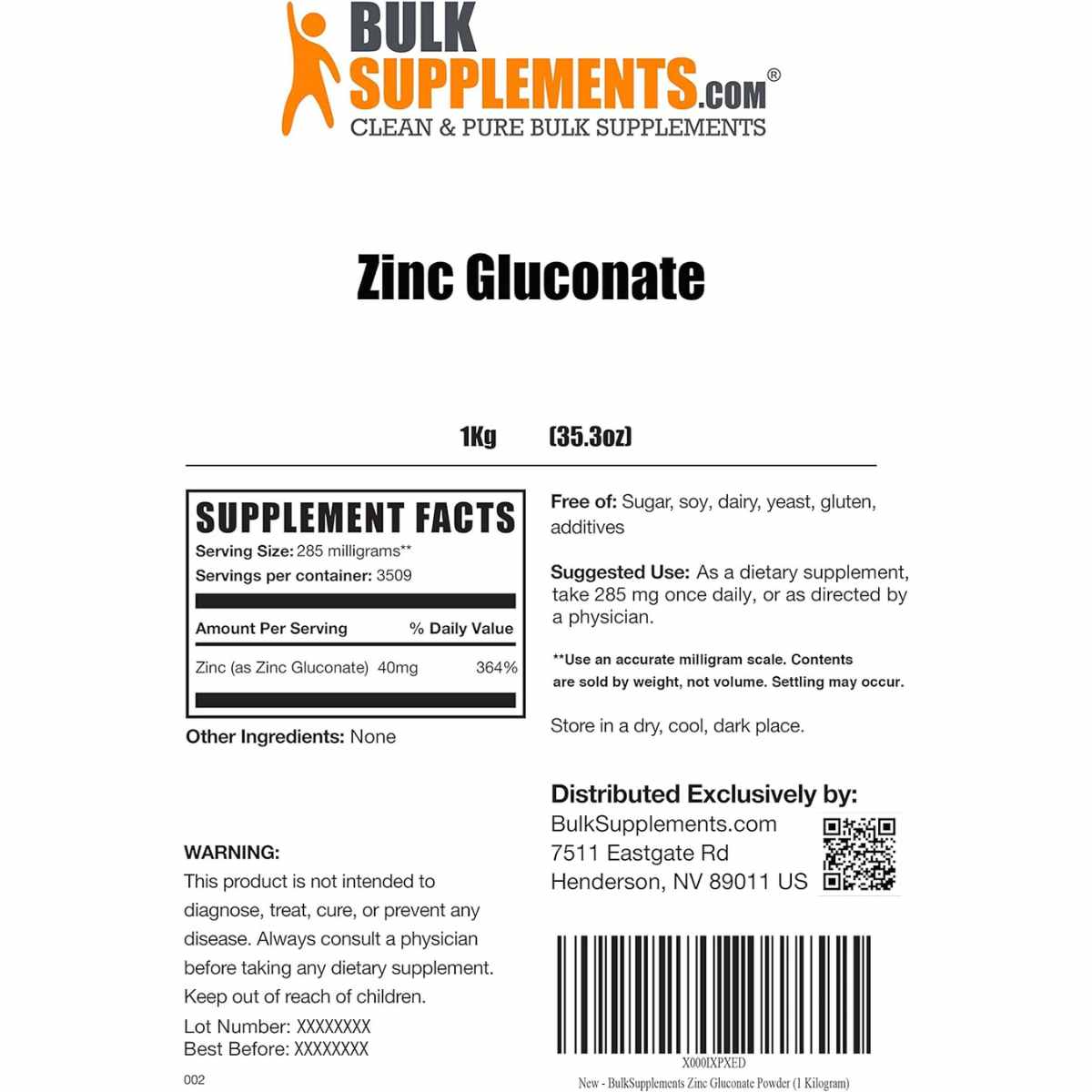 Gluconato de zinc - 285 mg - Haz Tu Pedido