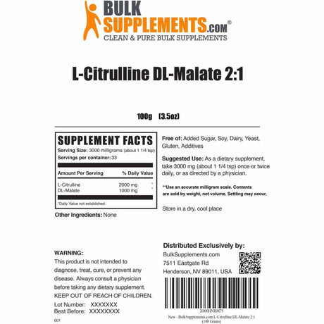 L-Citrulina L-Malato - 3000 mg - Haz Tu Pedido