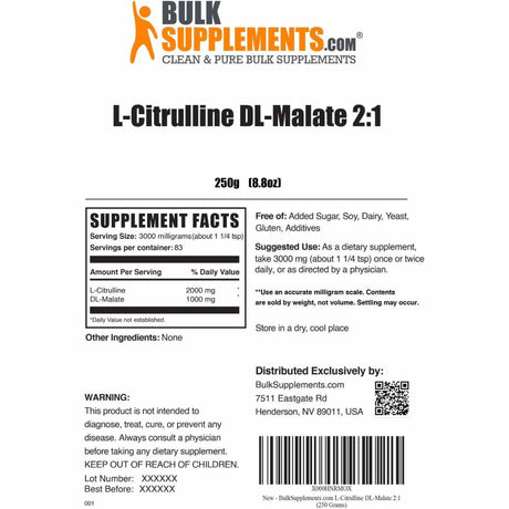 L-Citrulina L-Malato - 3000 mg - Haz Tu Pedido