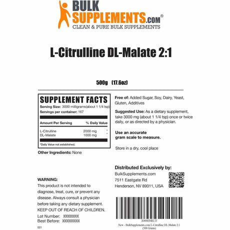 L-Citrulina L-Malato - 3000 mg - Haz Tu Pedido