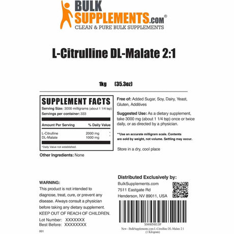 L-Citrulina L-Malato - 3000 mg - Haz Tu Pedido