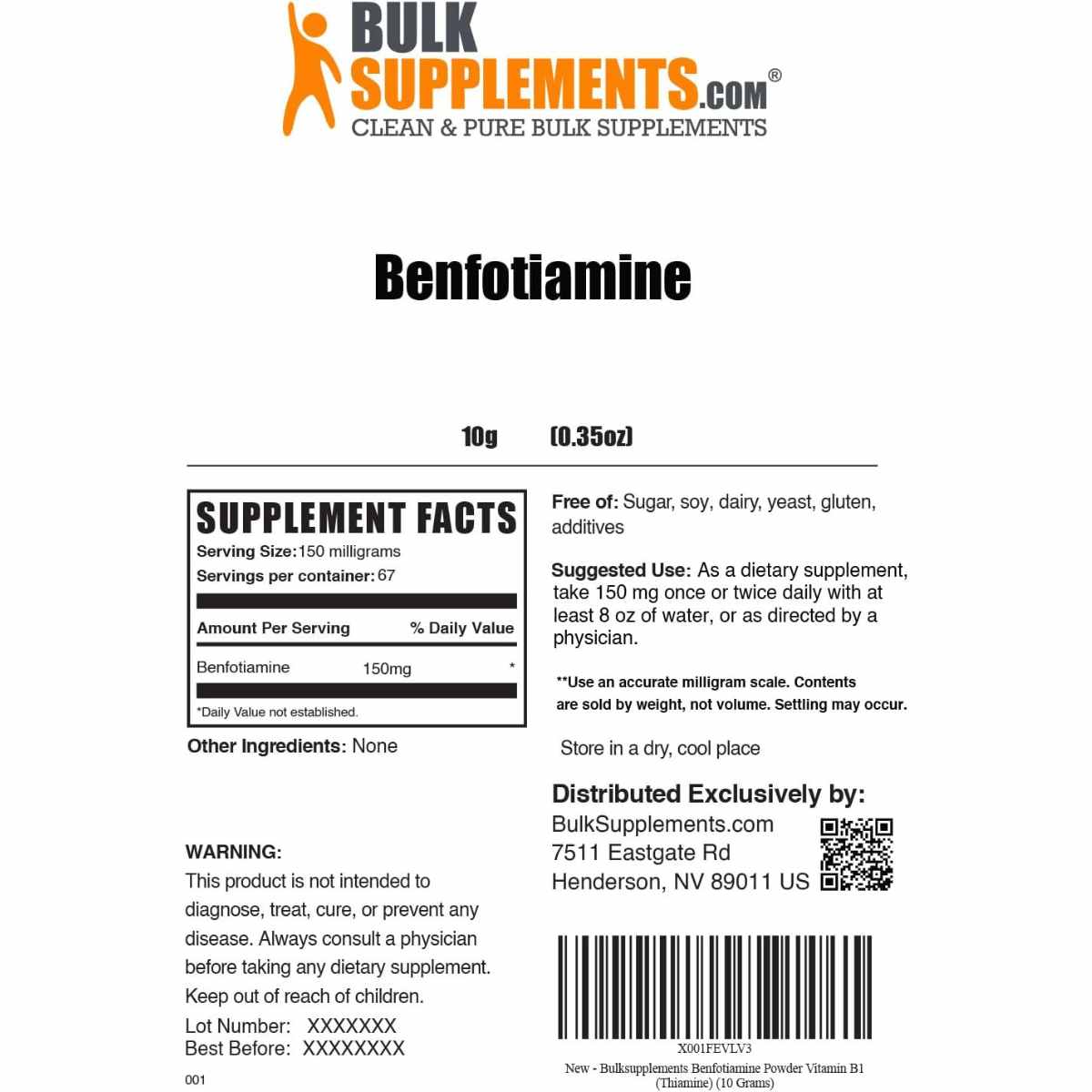 Benfotiamina - 10 g - Haz Tu Pedido