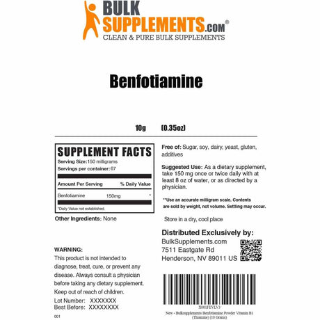 Benfotiamina - 10 g - Haz Tu Pedido
