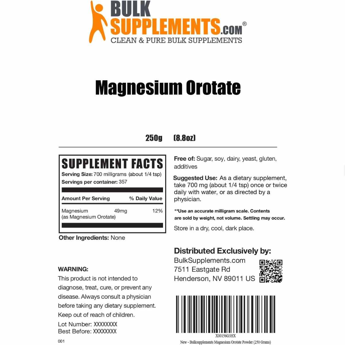 Orotato de Magnesio - 700 mg - Haz Tu Pedido