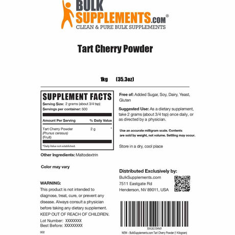 Extracto de Cereza Ácida - 2000 mg - Haz Tu Pedido