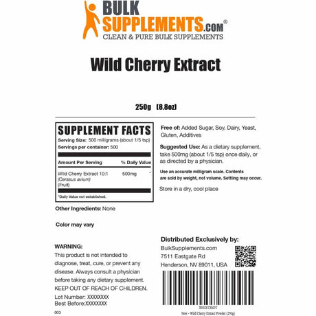 Extracto de Cereza Silvestre - 500 mg - Haz Tu Pedido