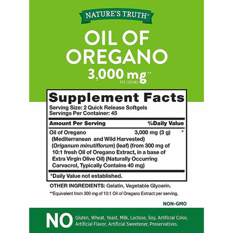 Aceite de Orégano 3000 mg - 90 Cápsulas de Liberación - Haz Tu Pedido